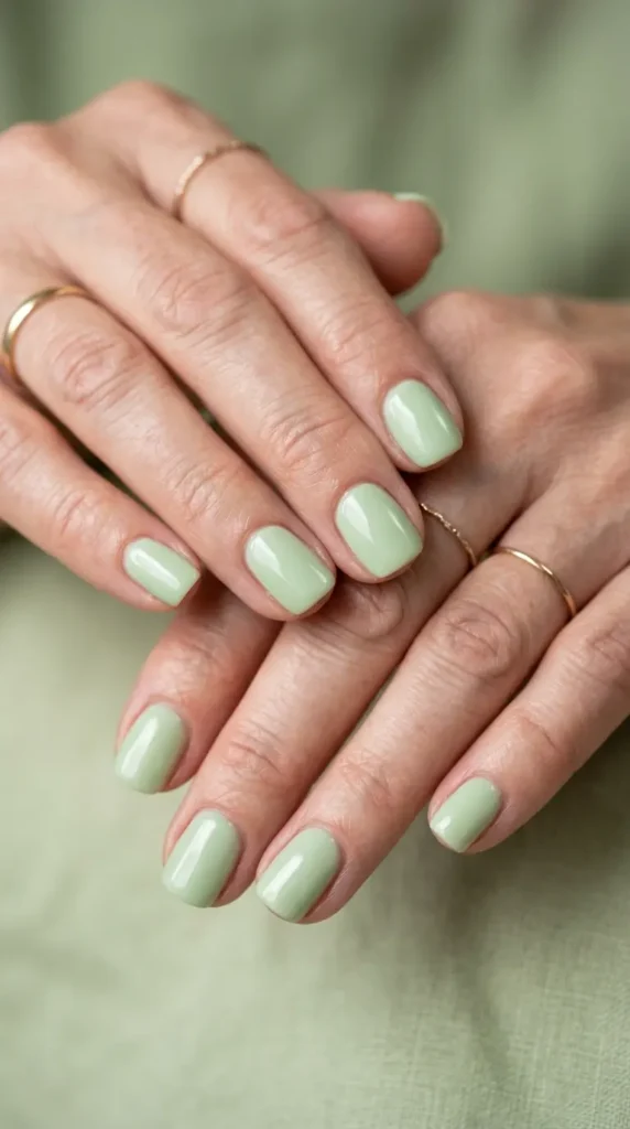 Pistachio Green Short Acrylics