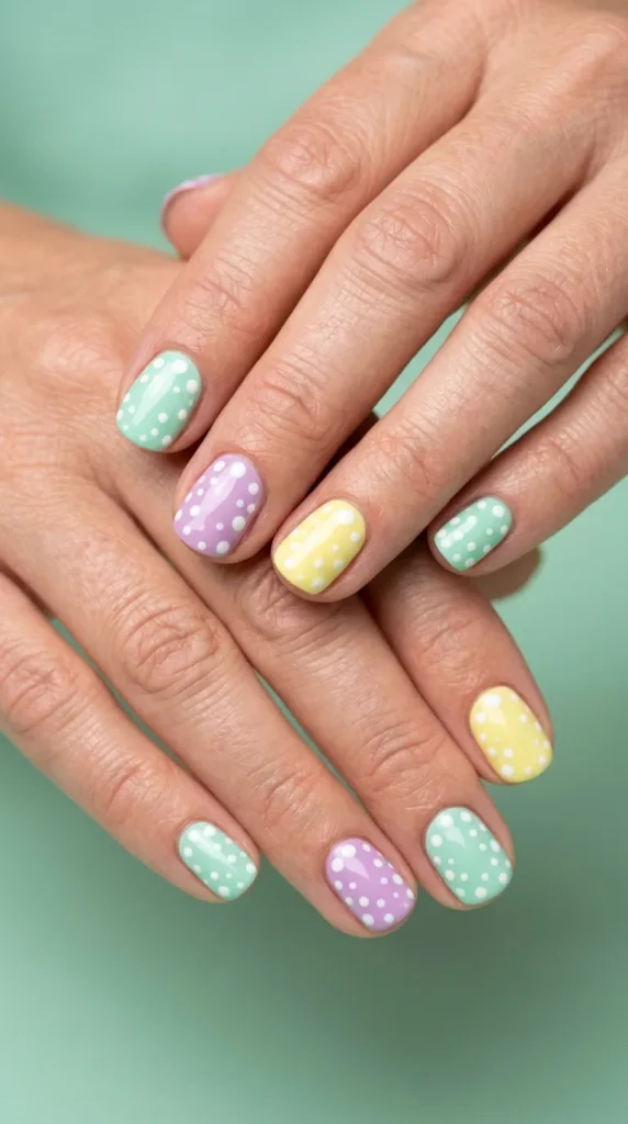 Polka Dot Pastel Nails