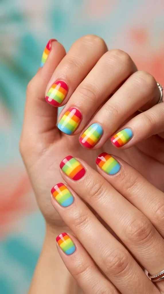 Popsicle Color Block Nails
