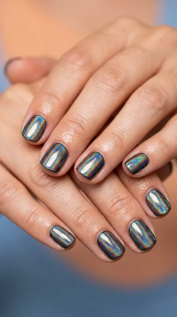Prism Chrome Rainbow Nails