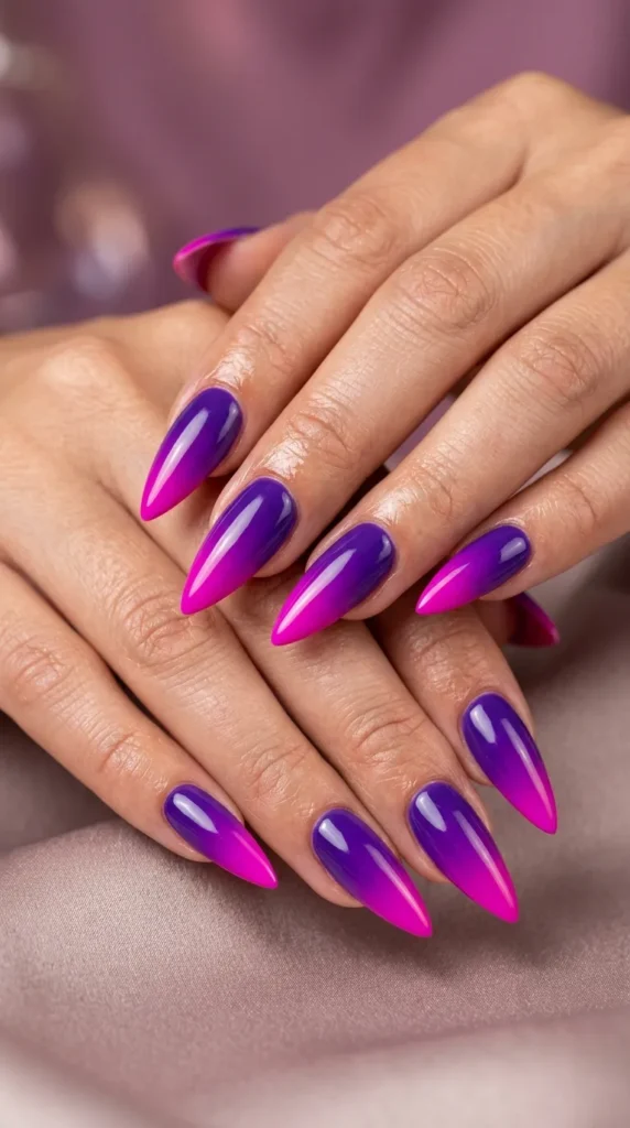 Purple to magenta bold summer ombre