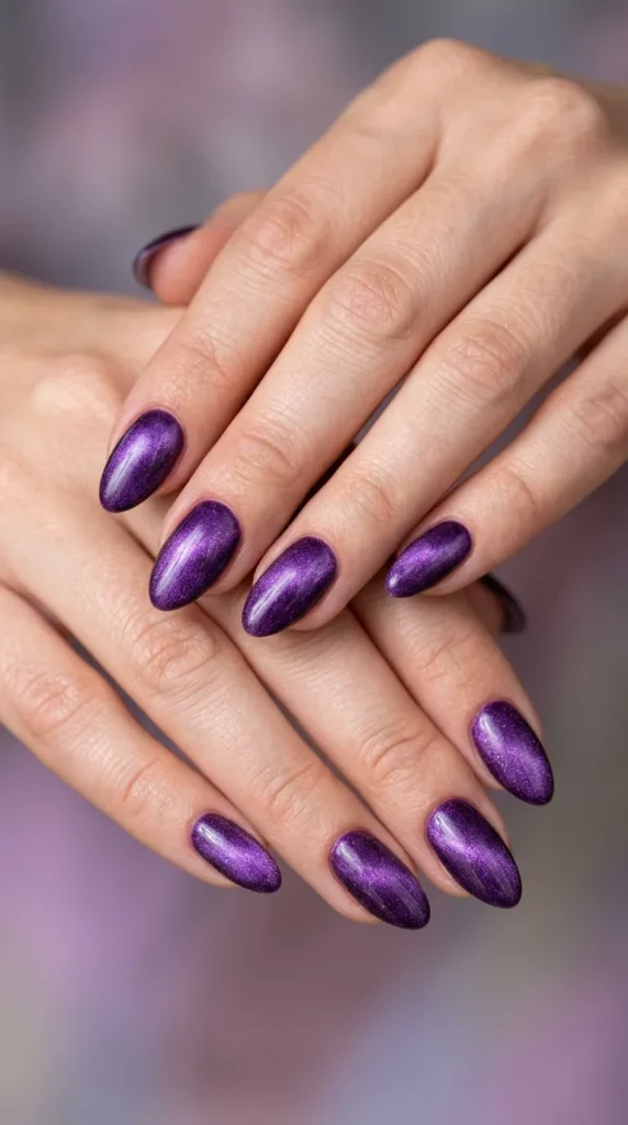 Purple Velvet Magnetic Nails