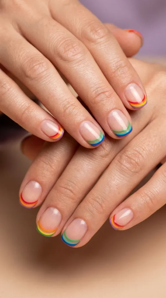 Rainbow Double French Tips
