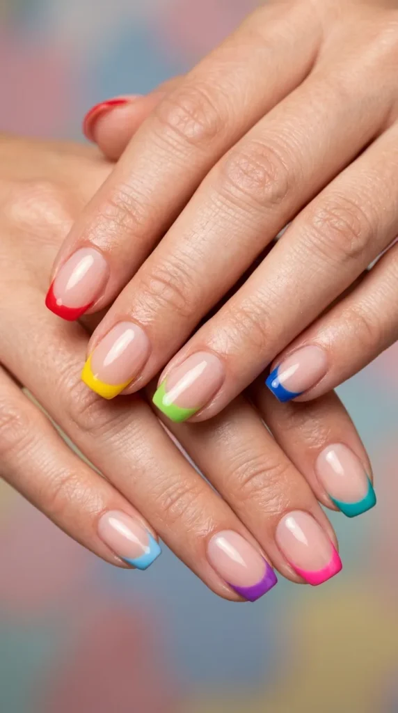 Rainbow French tip mix set