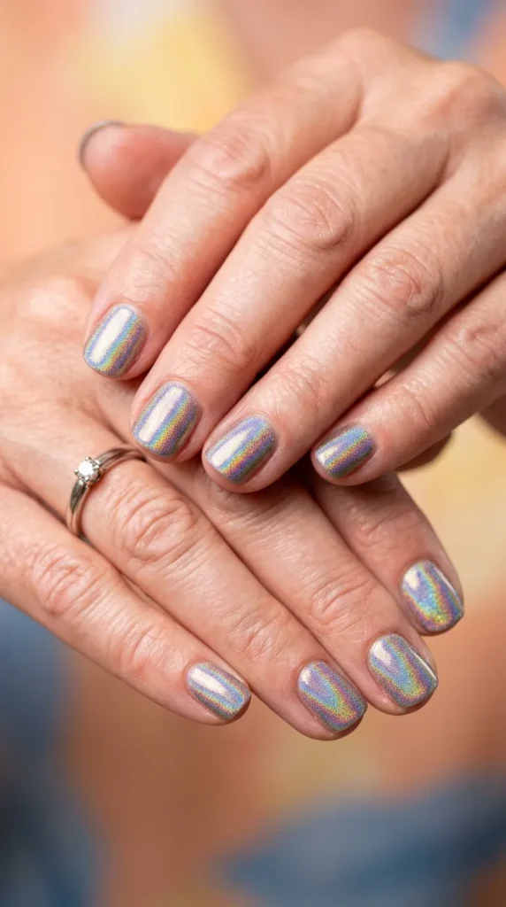 Rainbow Holographic Nails