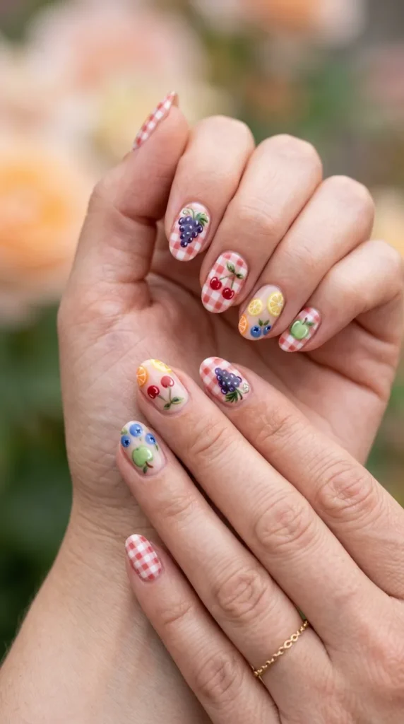 Rainbow Picnic Fruit Mix Nails