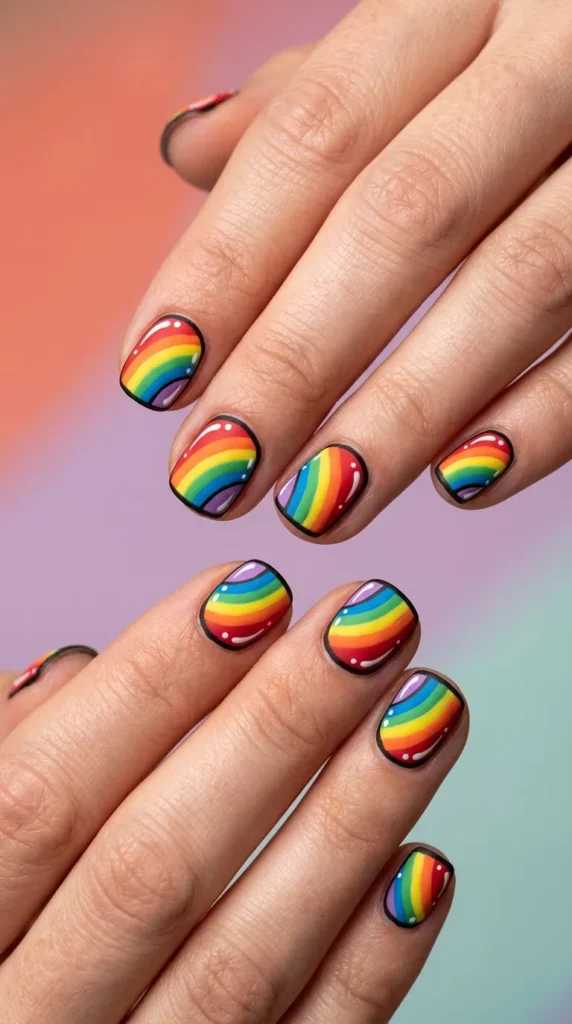Rainbow Pop Art Nails