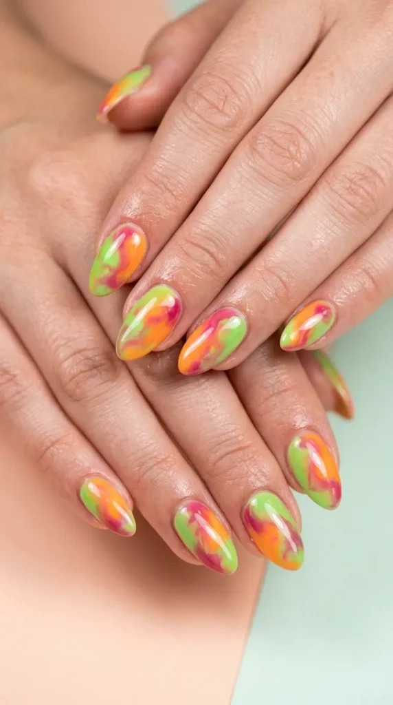 Rainbow Sherbet Nails