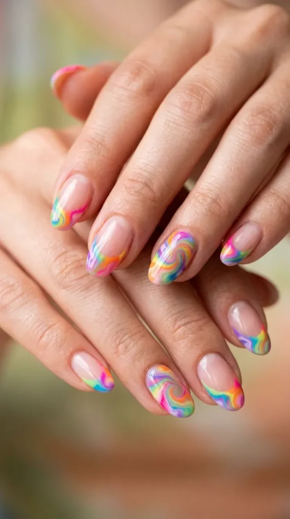 Rainbow Swirl French Design