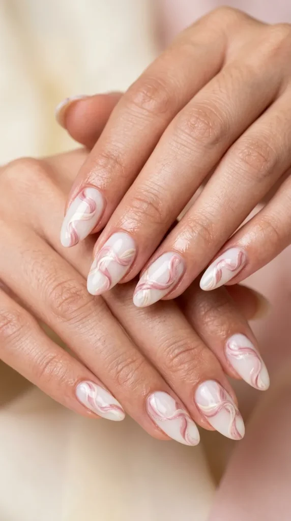 Ribbon Accent Nails