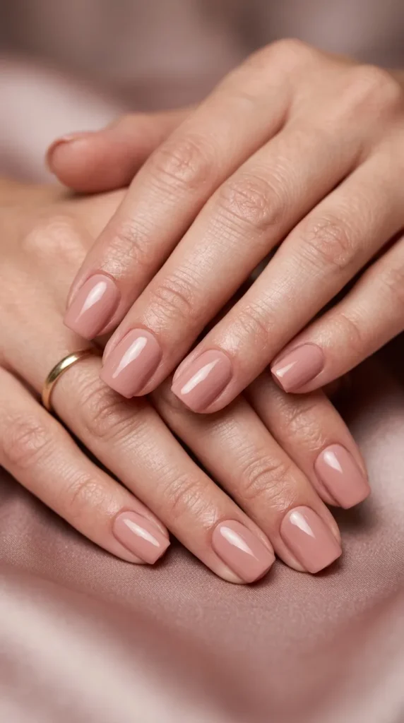 Rosy Nude Square Nails