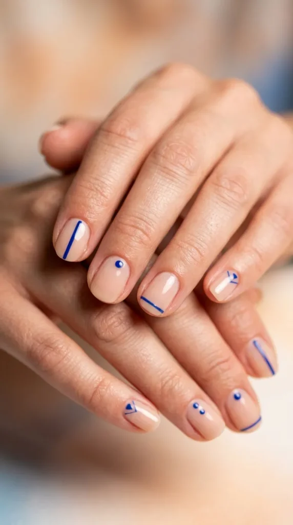 Royal Blue Minimalist Nails