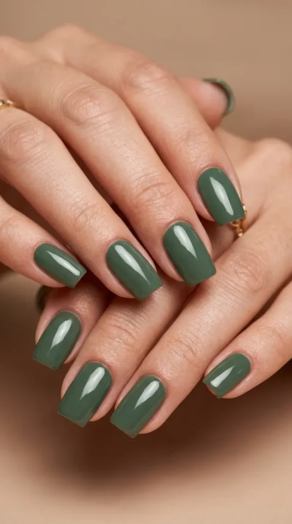 Sage Green Square Nails