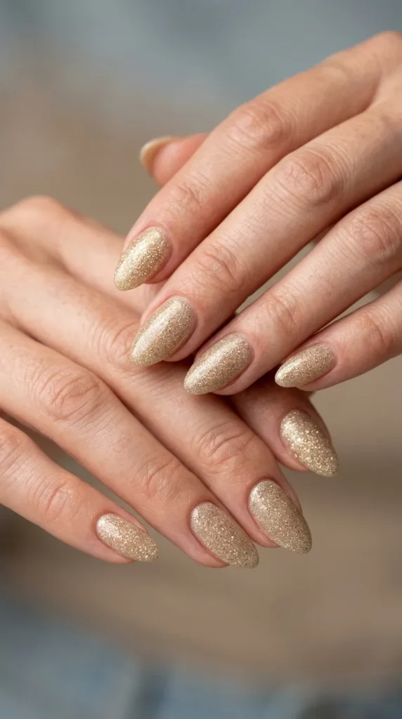 Sandy shimmer nails