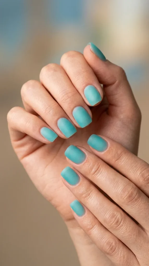 Sea Glass Blue Nails
