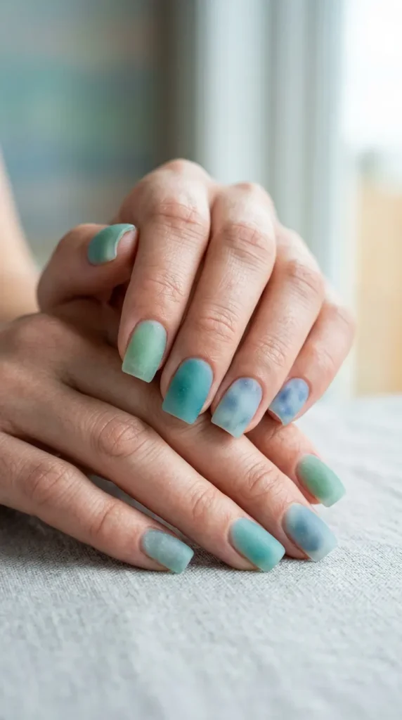 Sea Glass Square Nails