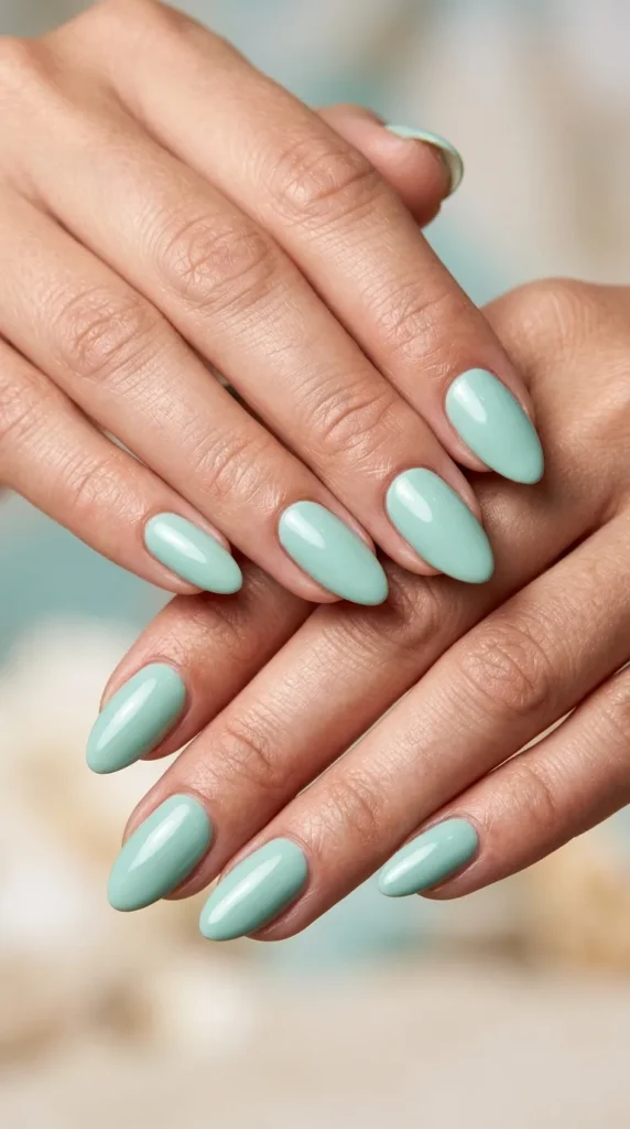 Seafoam Green Summer Nails
