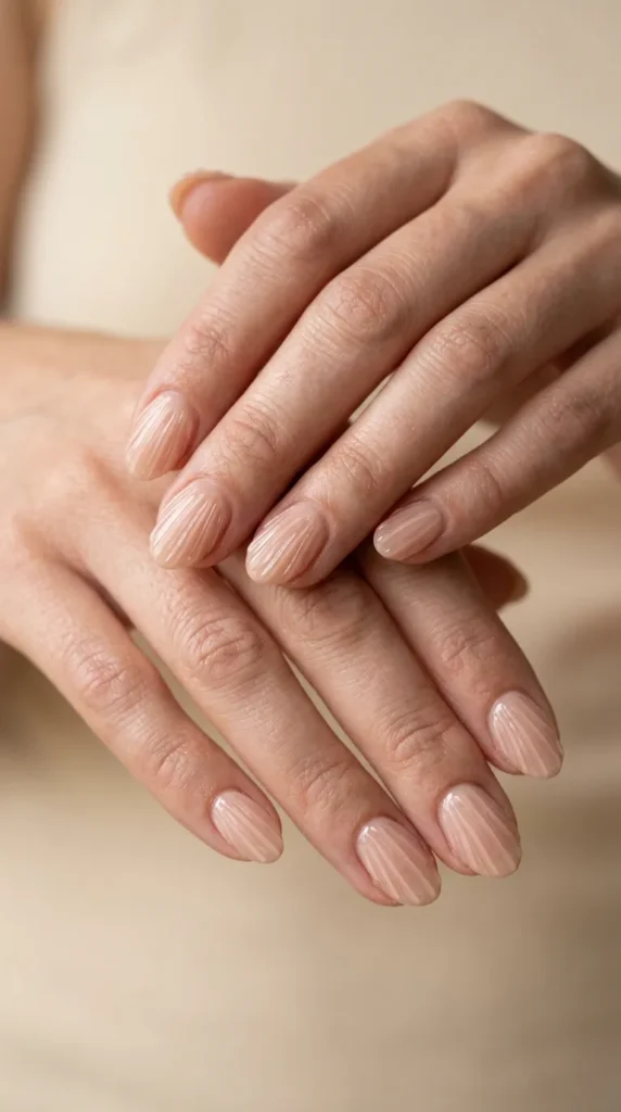 Seashell textured nude nails
