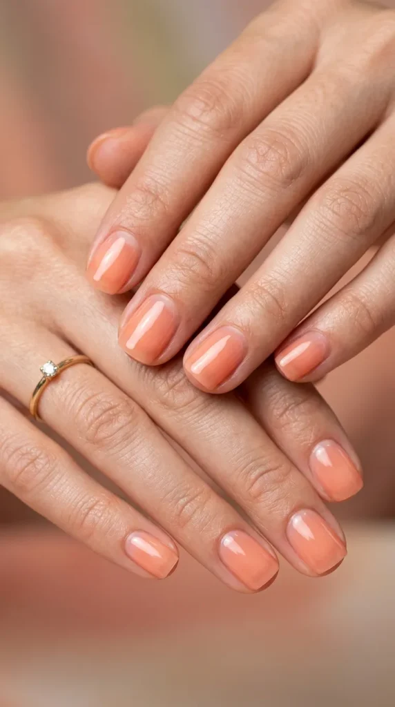 Sheer Peach Jelly Nails