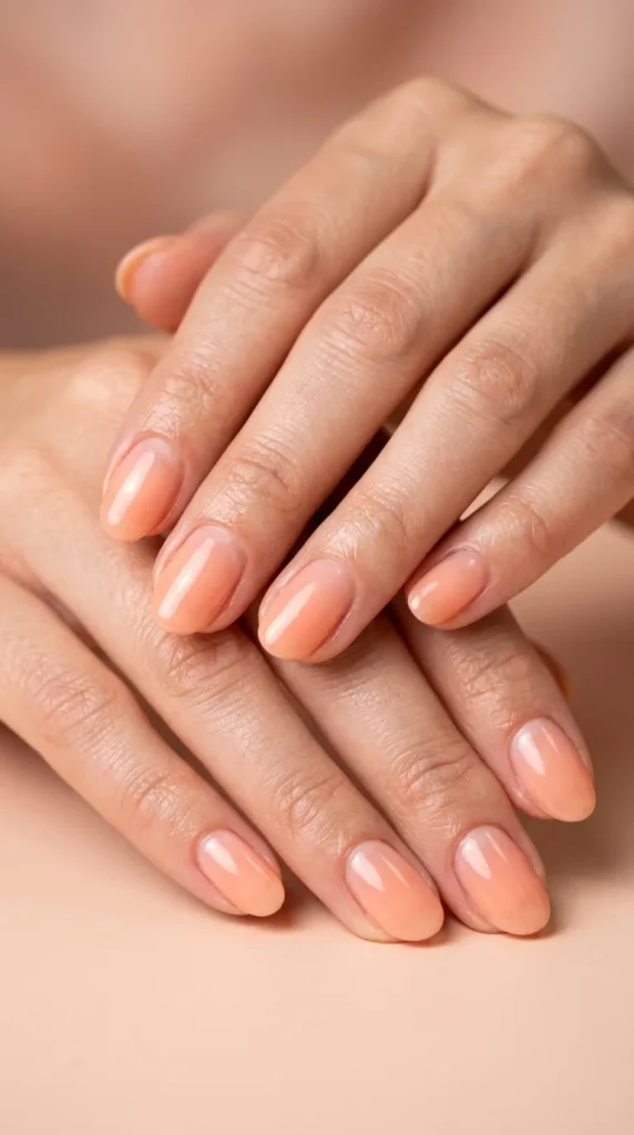 Sheer Peach Nails