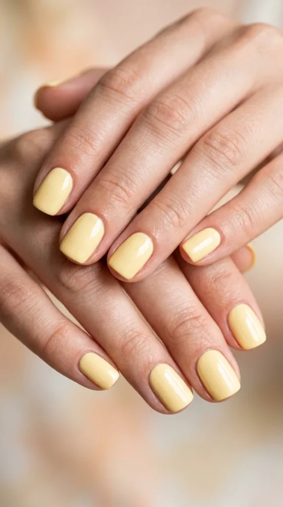 Short Butter Yellow Nails