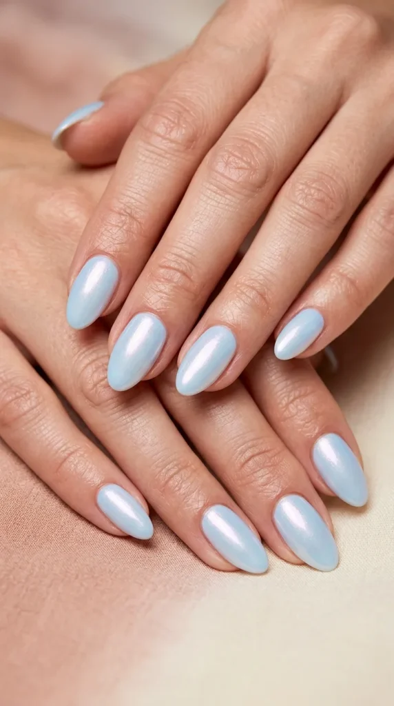 Sky Blue Glazed Donut Nails