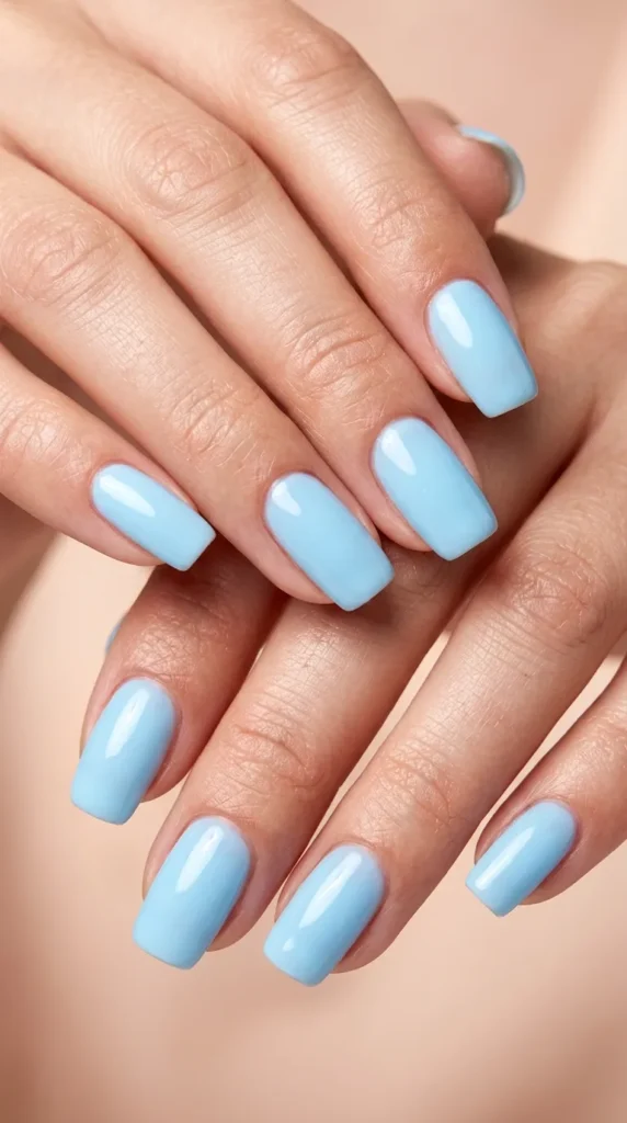 Sky Blue Nails