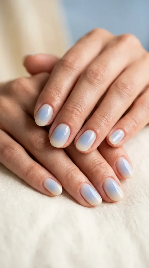 Soft Blue Aura Nails