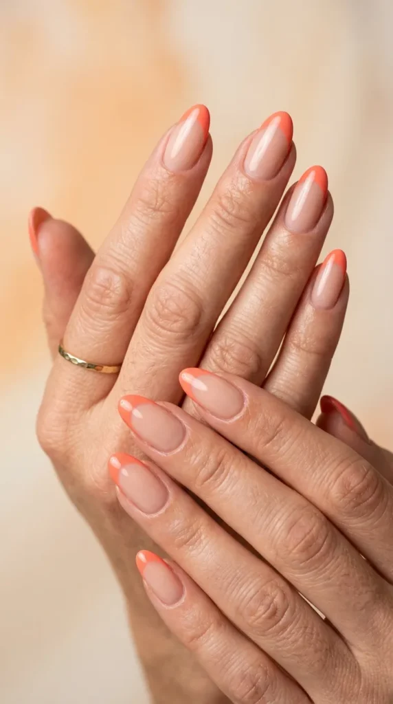 Soft Coral French Tips