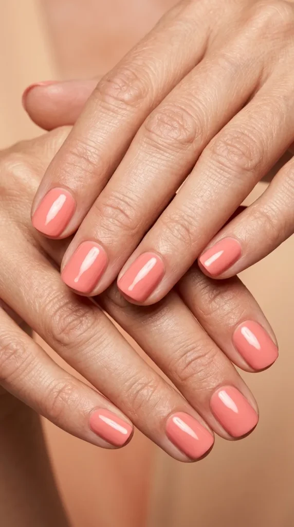 Soft Coral Gloss Nails
