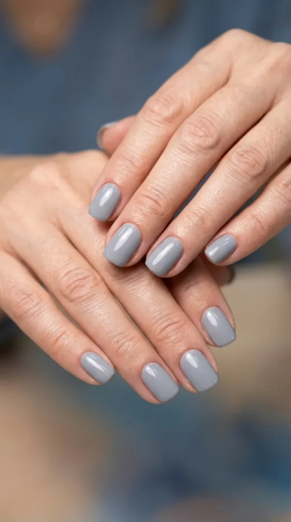 Soft Gray Office Nails