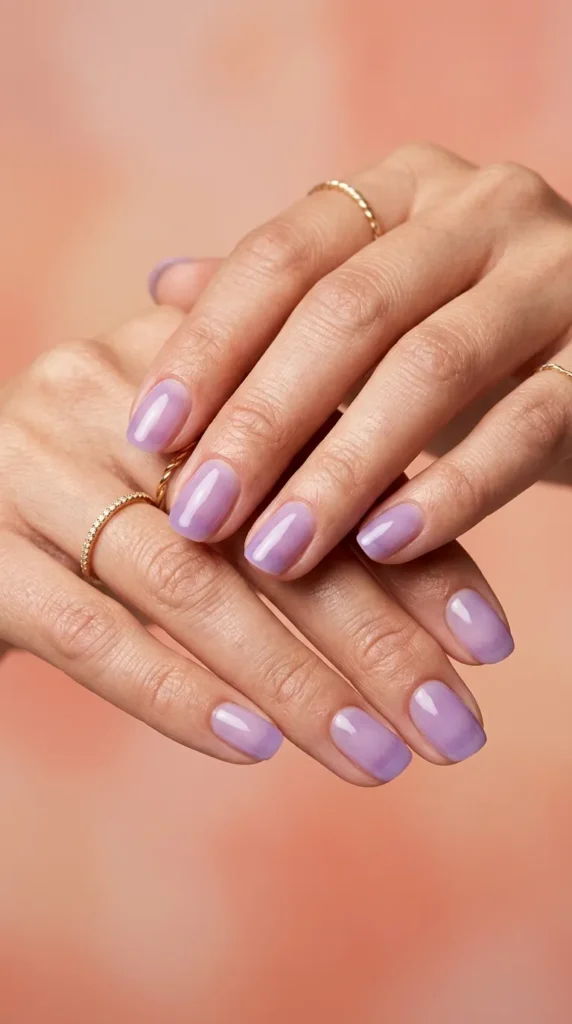 Soft lavender jelly nails