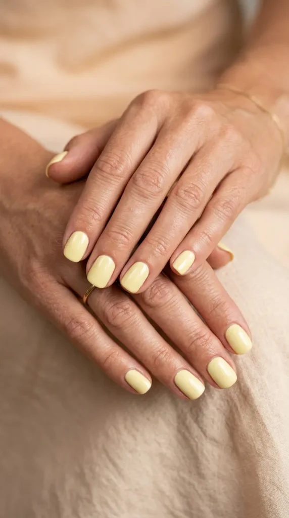 Soft Lemon Cream Nails