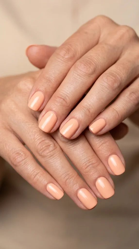 Soft Peach Teacher Nails