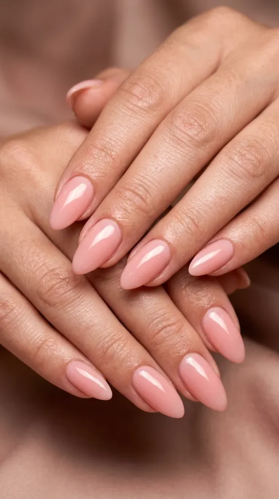 Soft Pink Almond Nails