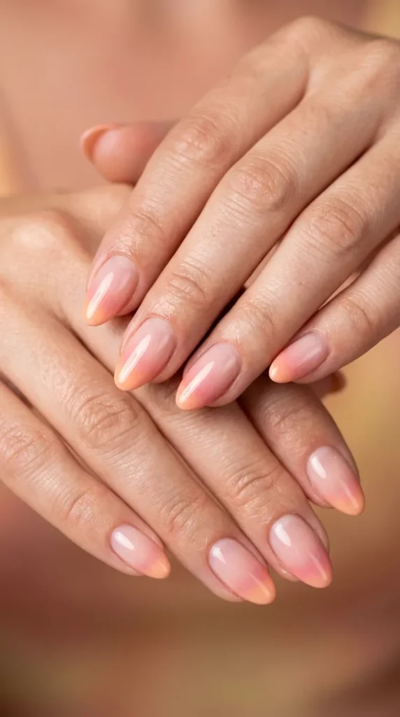 Soft sunset French nails
