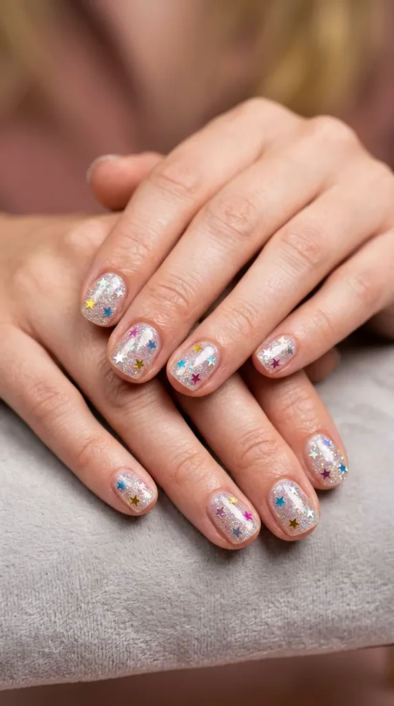 Starry Glitter Nails