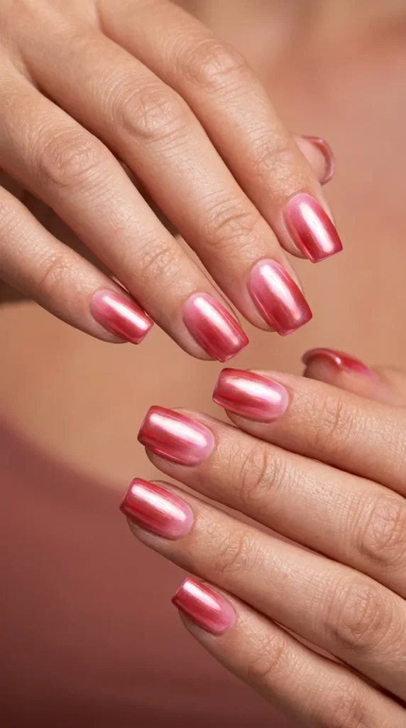 Strawberry Glazed Square Nails