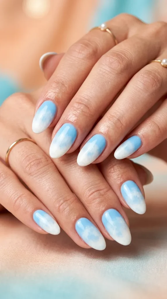 Summer sky gradient (blue → white cloud fade)