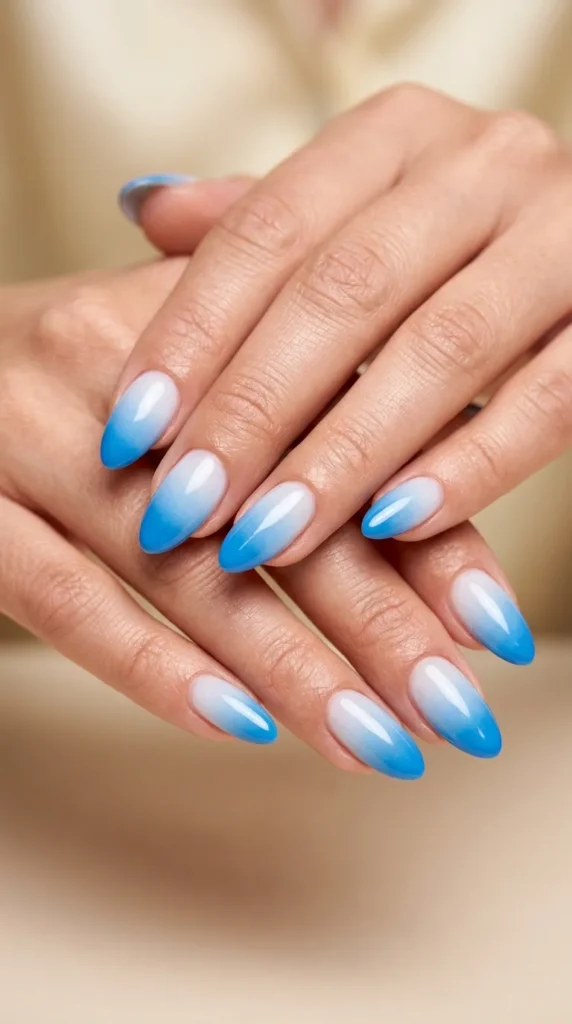 Summer sky gradient nails