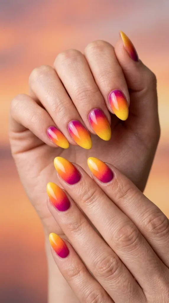 Sunset Airbrush Nails