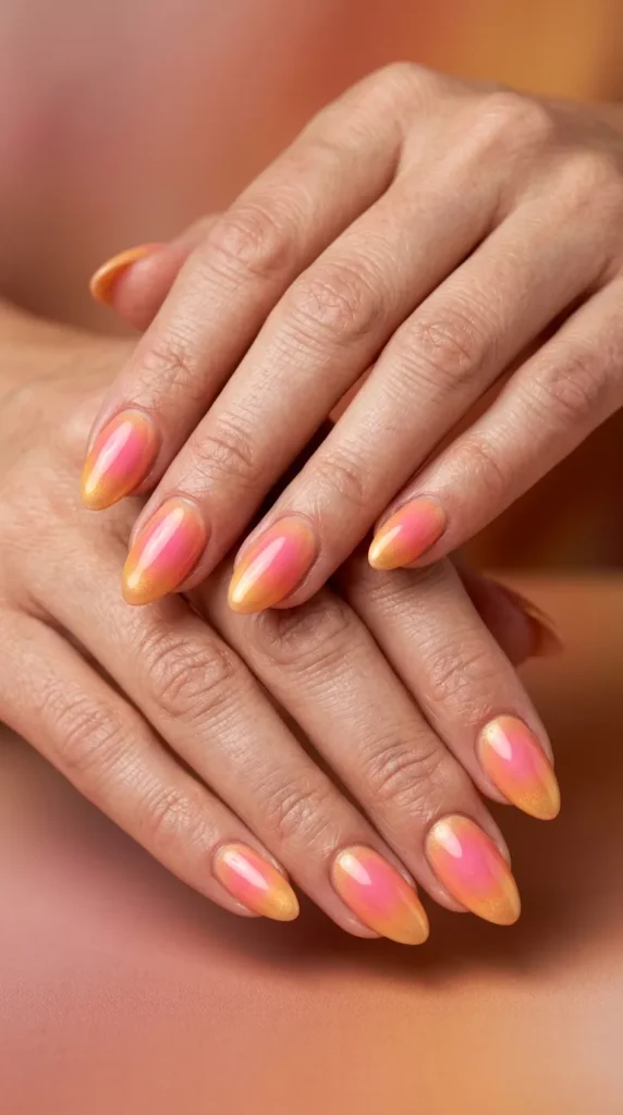 Sunset Aura Nails