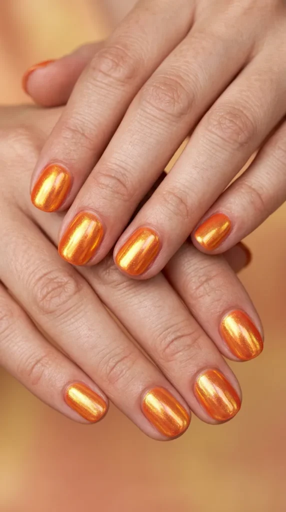 Sunset Chrome Nails