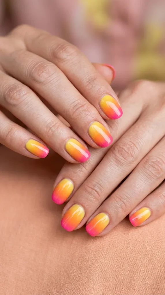 Sunset gradient: yellow → orange → pink