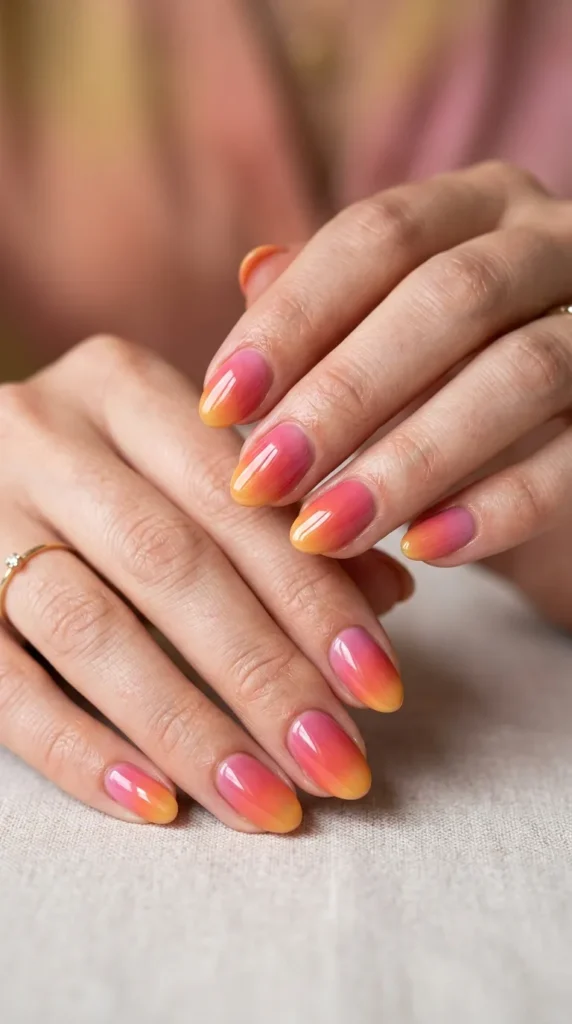 Sunset Ombre Nails