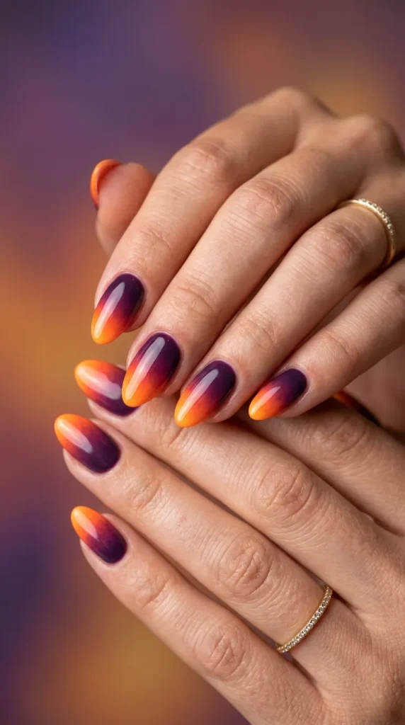 Sunset purple to orange fiery gradient