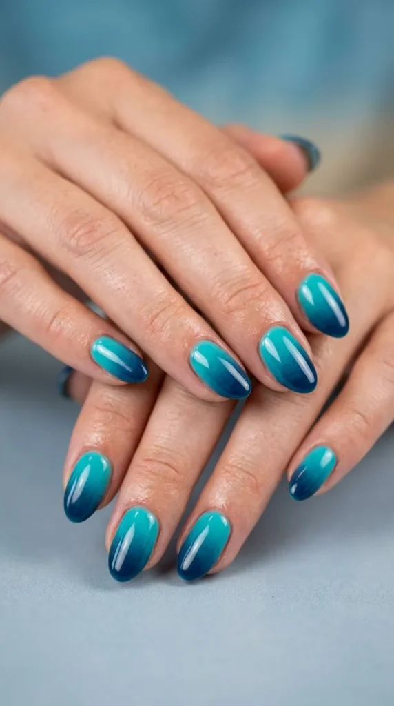 Teal to deep blue ocean gradient
