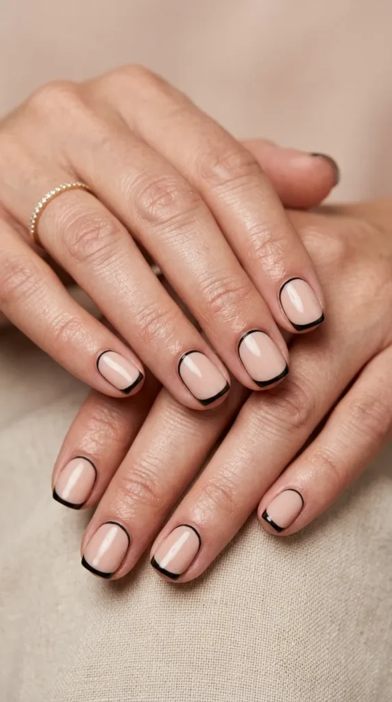 Thin French Outline Nails