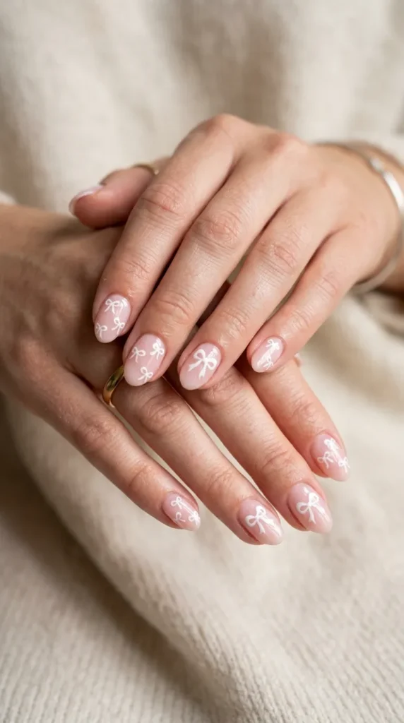 Tiny Bow Nail Designs
