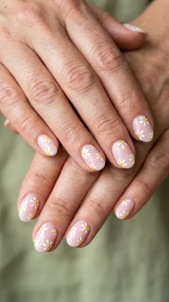 Tiny Daisy Nail Designs